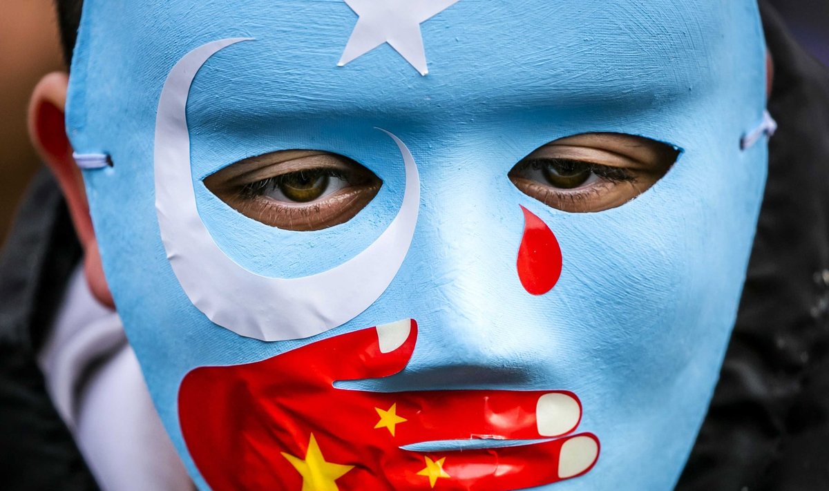 Uiguuri meeleavaldaja möödunud aasta lõpus Amsterdamis Hiina võimude käitumise vastasel demonstratsioonil