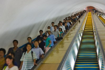 100-meter underground metro system, Pyongyang, North Korea