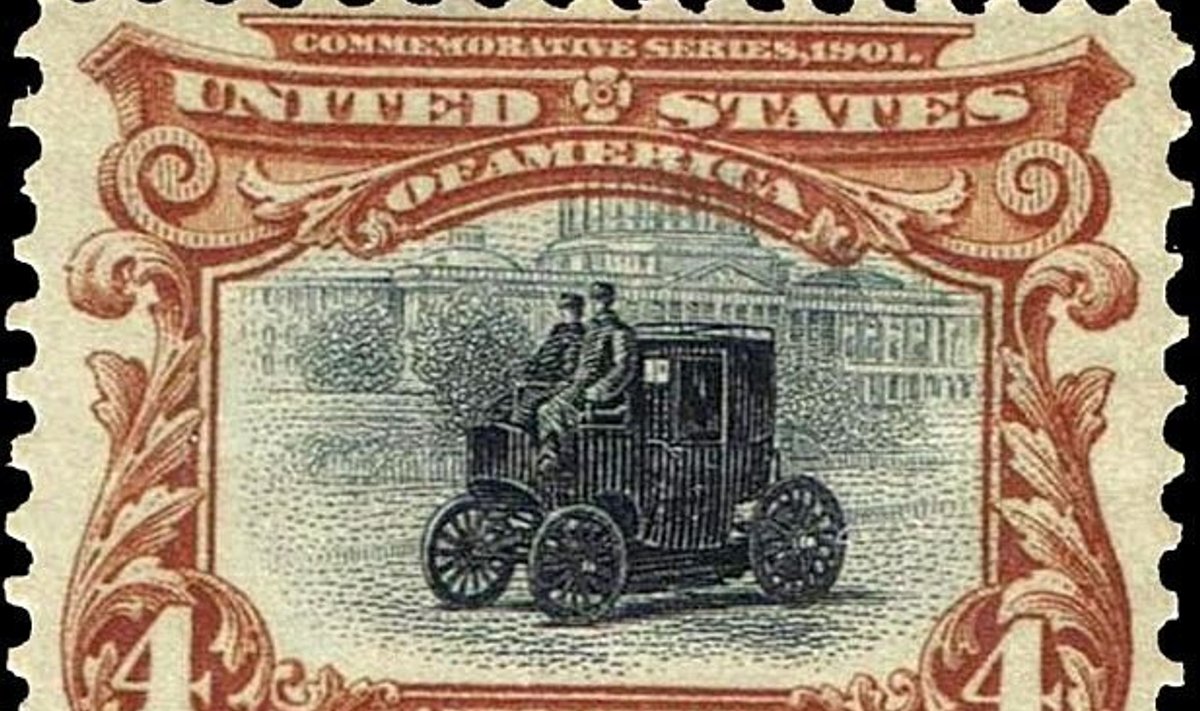USA 1901. aasta margil on kujutatud elektriauto
