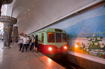 The metro of Pyongyang, Norh Korea