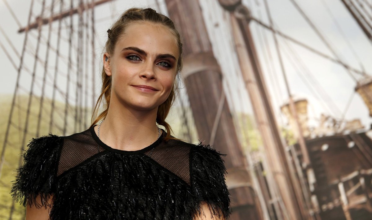 Model and actress Cara Delevigne arrives for the world premiere of "Pan" at Leicester Square in London, Britain