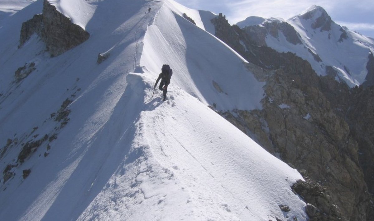 "Katusehari" Mont Blanci tippu Itaalia poolelt.