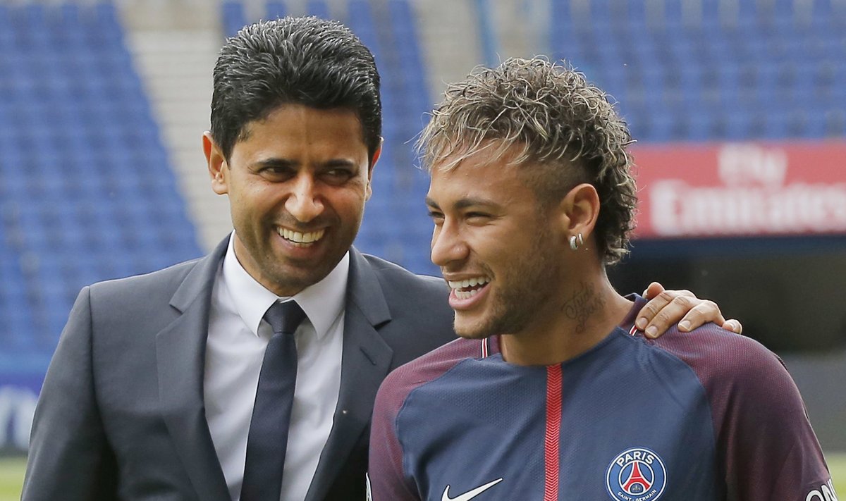 Neymar koos PSG omaniku Nasser Al-Khelaifiga