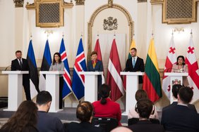 FOTOD | „Me ei tulnud siia loengut pidama.“ Baltimaade ja Islandi välisministrid kohtusid Gruusia presidendiga