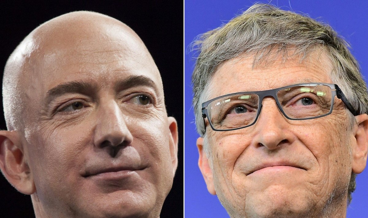 Vasakul Jeff Bezos, paremal Bill Gates. (Foto: AFP)