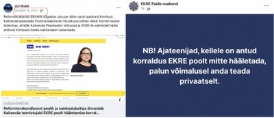 Facebookis taaskasutatakse vanu narratiive sellest, kuidas ametkonnad olevat keelanud oma töötajatel EKRE poolt hääletada. Näide kaitseväe kohta