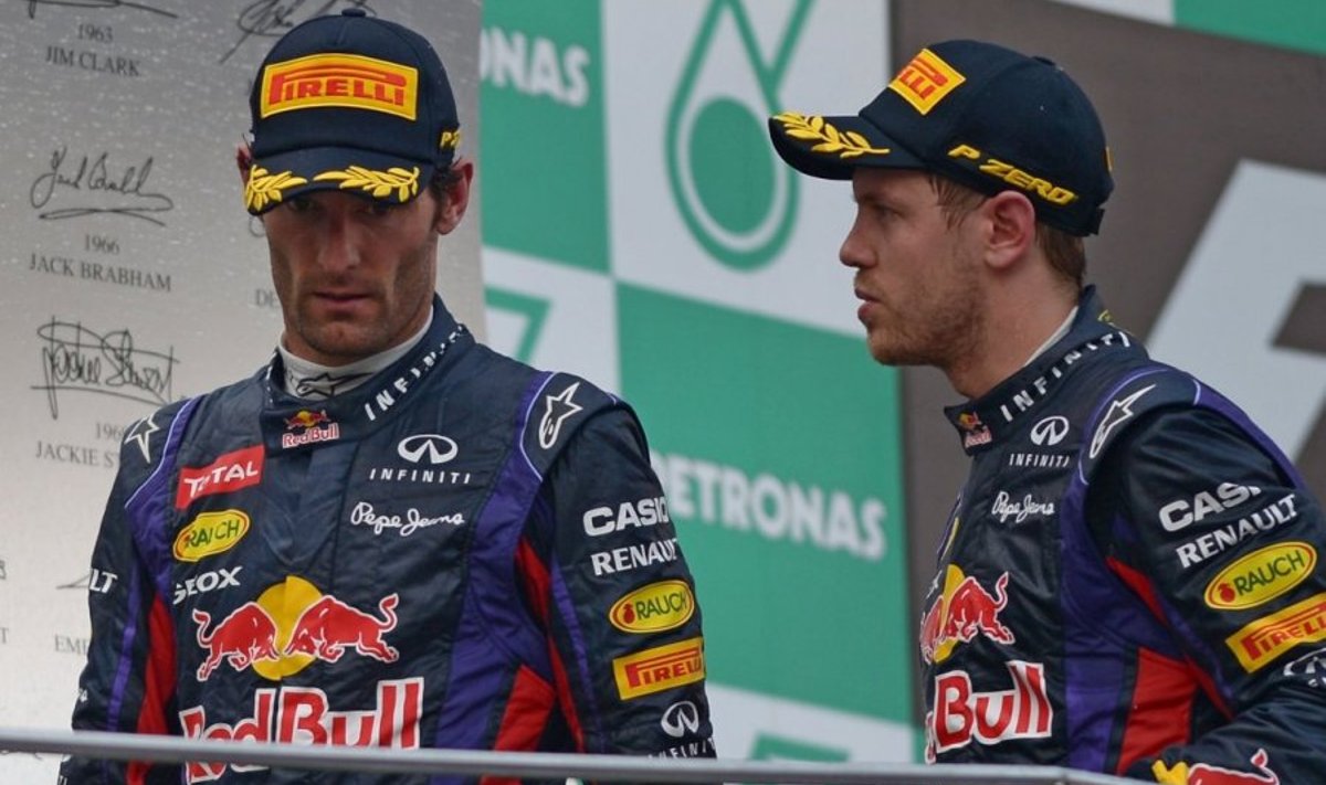 Mark Webber ja Sebastian Vettel Malaisias