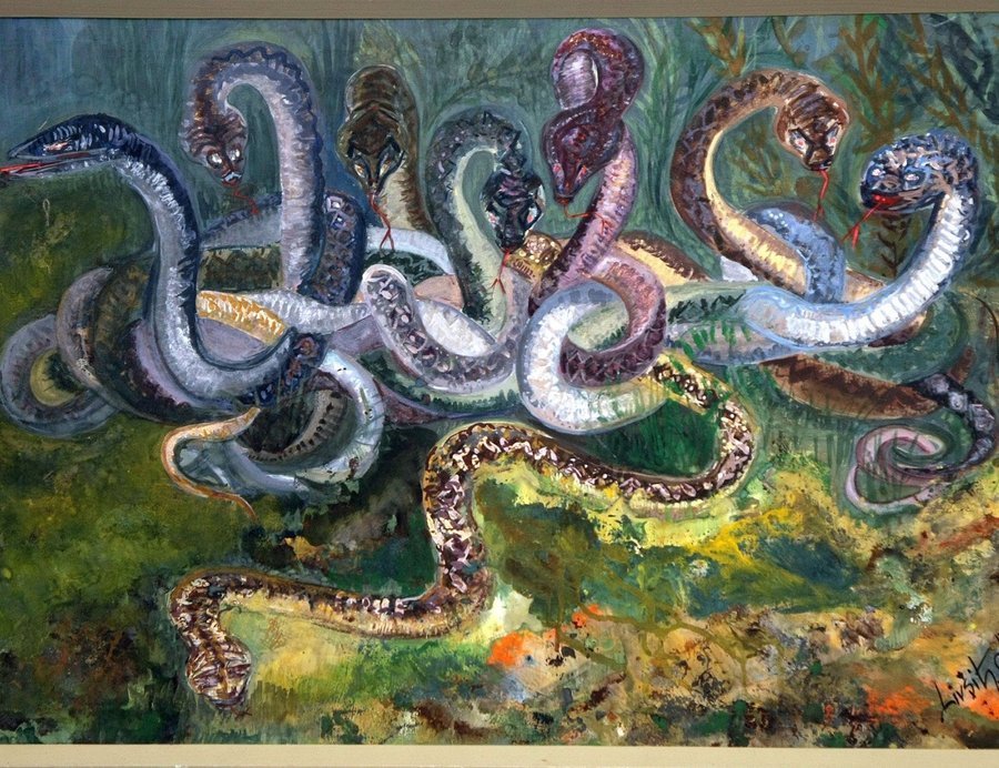 Слушать про змею. Картина змеи. Змей в живописи. Змеиное царство. Змея Гарафена.
