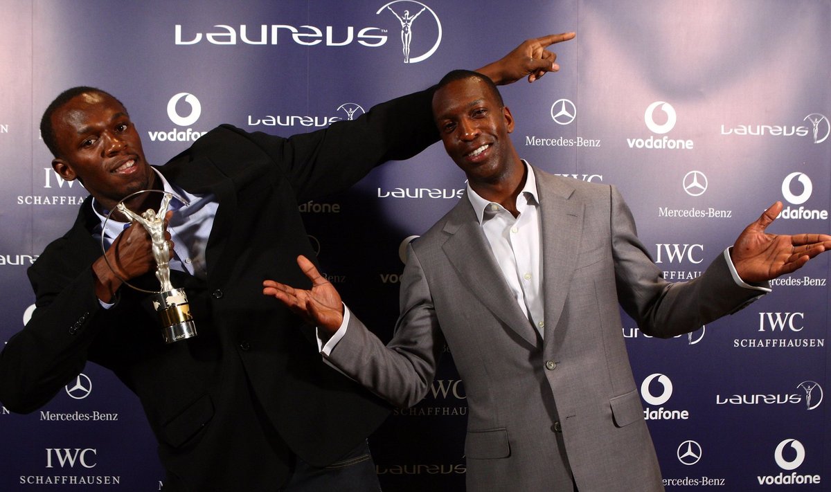 Michael Johnson koos Usain Boltiga, kes lõi 2008. aastal üle tema 200 meetri jooksu maailmarekordi.