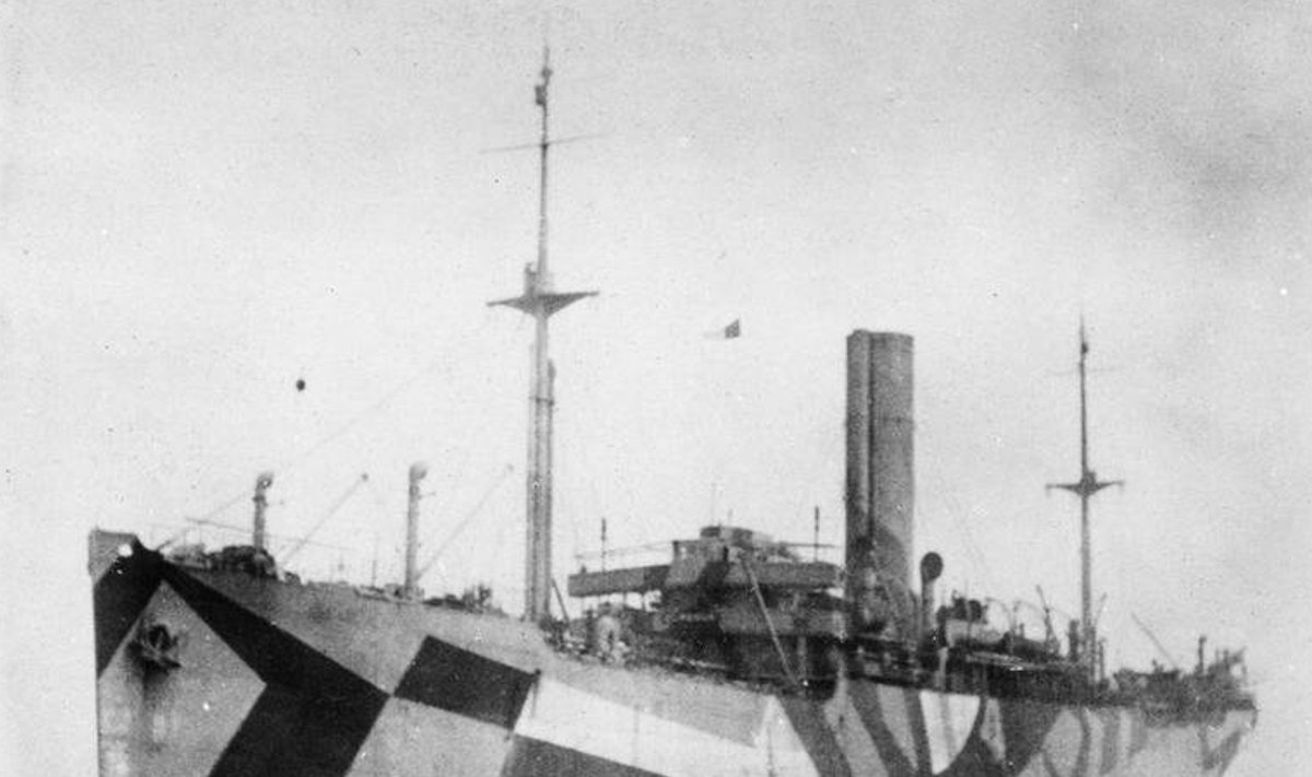 Brittide laev Elpenor 1918. aastal Liverpooli jõudmas, pardal USA sõdurid