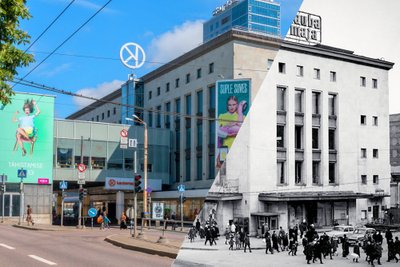 AJAD MUUTUVAD, OSTLEJAD JÄÄVAD: Tallinna Kaubamaja täna ja 50 aastat tagasi. Peagi näeb siin tühja ehitusplatsi, kuhu kerkib täiesti uus 21. sajandi kaubandusmeka.