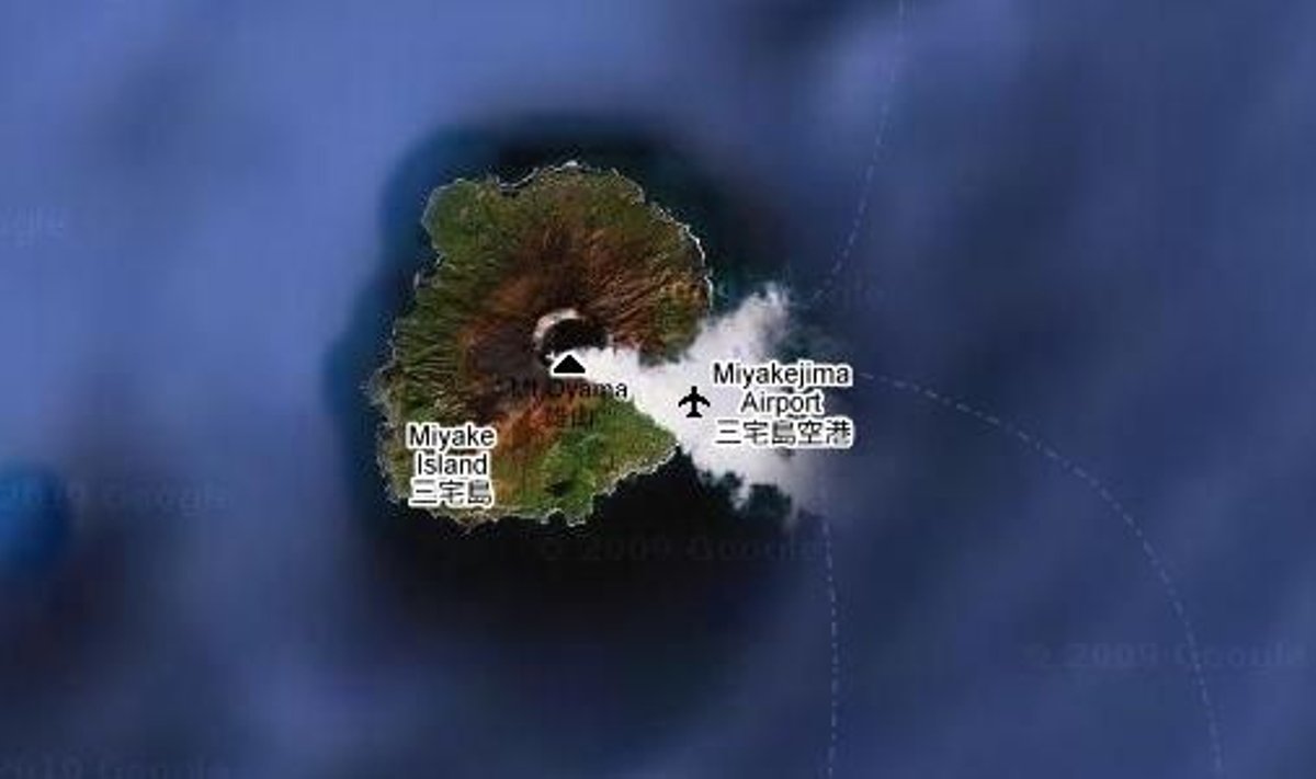 Miyake vulkaan, Google Map