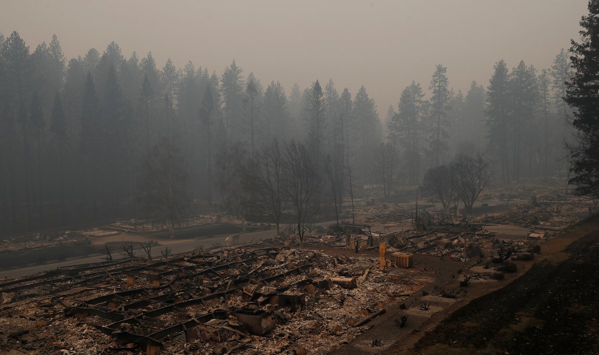 A view of Paradise Estate destroyed by the Camp Fire is seen Paradise