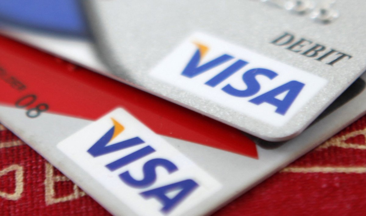 File of Visa credit cards are displayed in Washington in this file photo