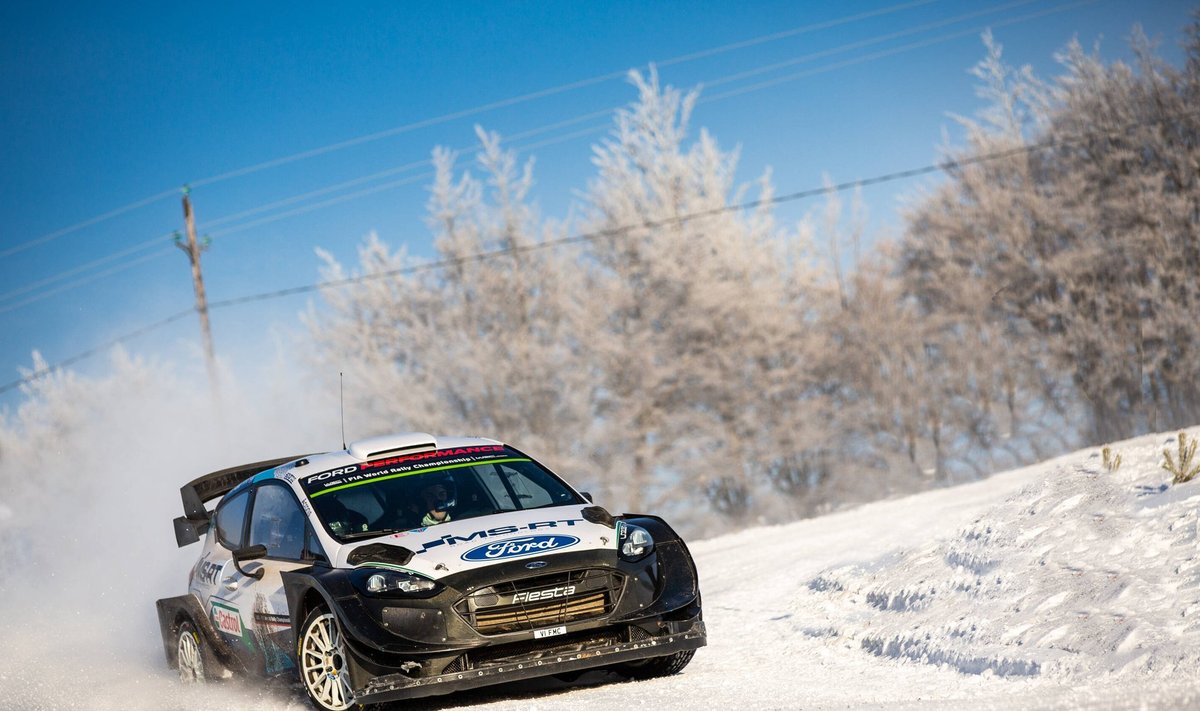 16.01.2021 Ardeche - France Test Pre Rally Monte Carlo 2021, M Ford Fiesta WRC, Motorsport Rallye, WM Schnee, Sonnensch
