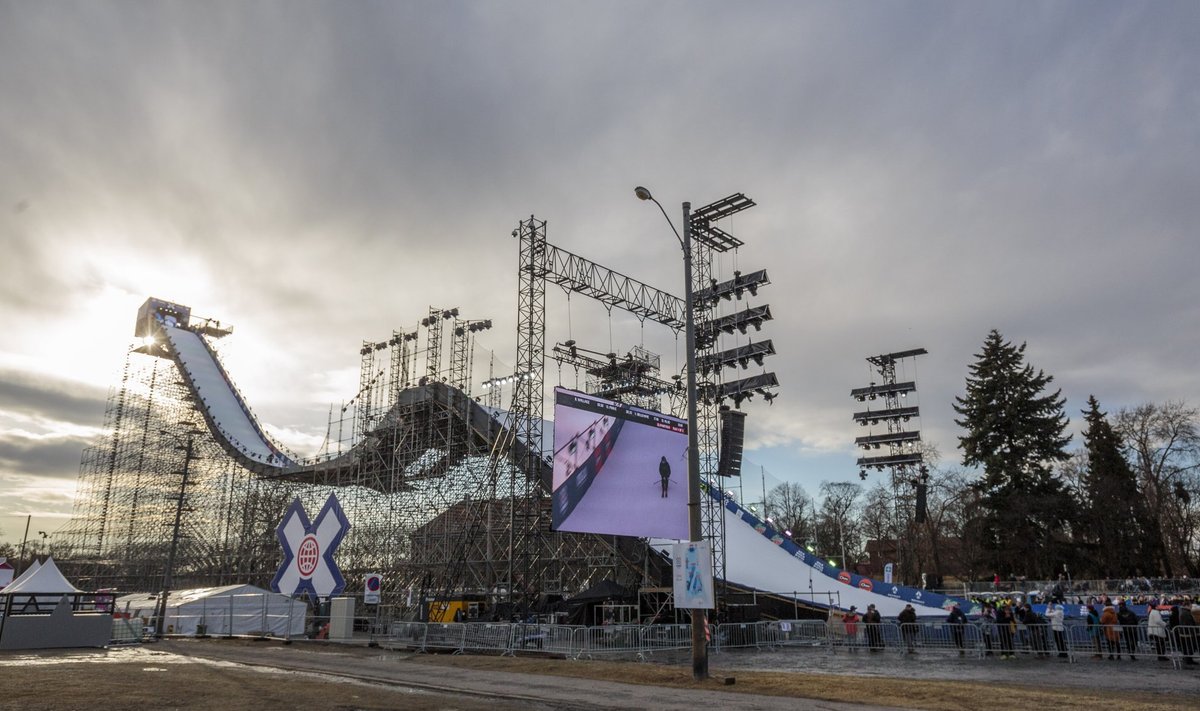 Eelmise aasta Oslo X-Mängude Big Airi hüppemägi.