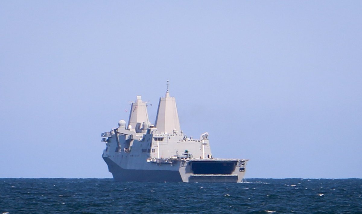 Illustratiivse tähendusega pilt: USA Sõjalaev San Antonio, mis osales õppustel Baltops 2015