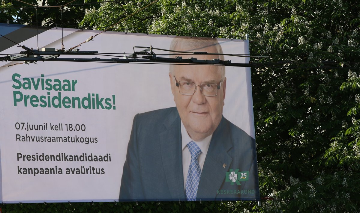Eile riputati Tallinnas üles plakat „Savisaar Presidendiks!”, millele „kampaania” asemel on kirjutatud „kanpaania” ja arusaamatul põhjusel on sõna president suure algustähega.