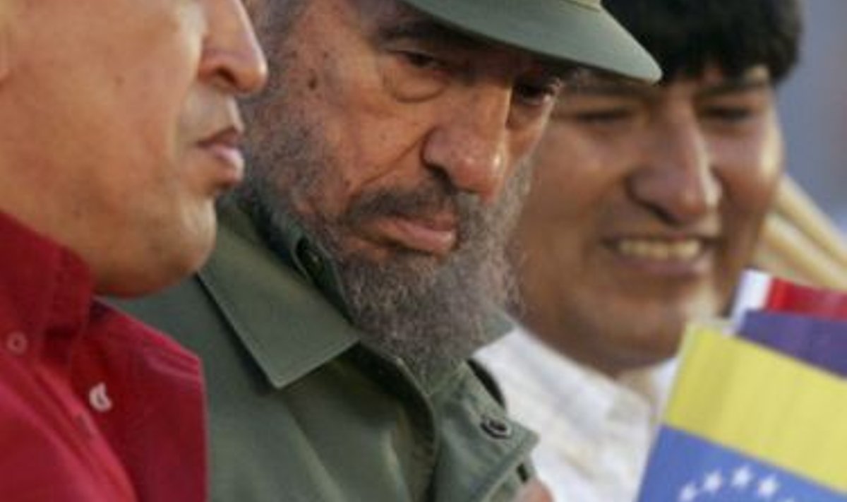 Hugo Chávez, Fidel Castro ja Evo Morales