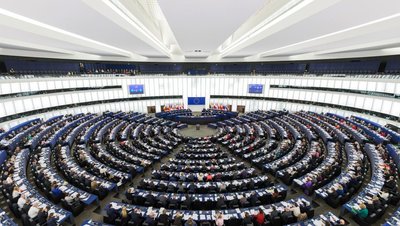 Зал пленарных заседаний Европарламента в Страсбурге