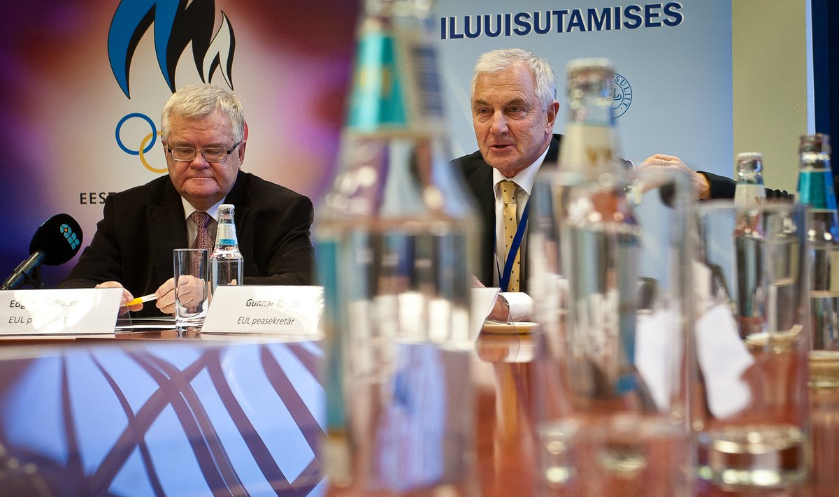 Uisuliidu juhid: president Edgar Savisaar ja peasekretär Gunnar Kuura.