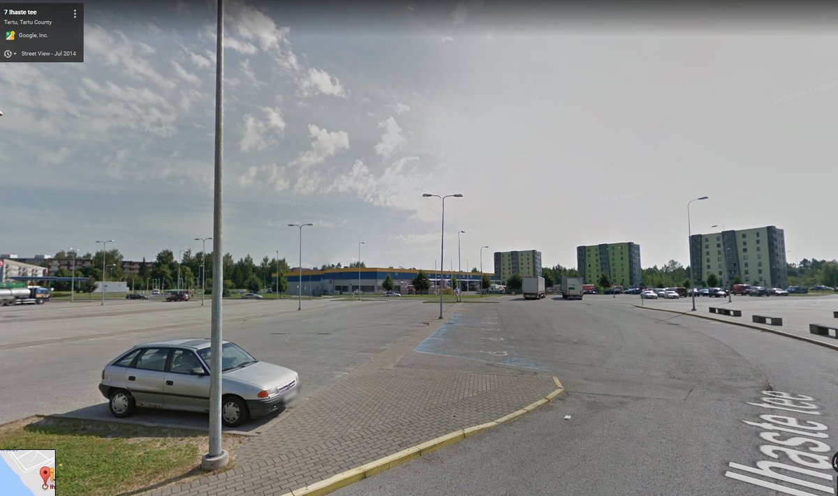 Tartu, Ihaste tee 7 juures (Google Street View ekraanitõmmis)