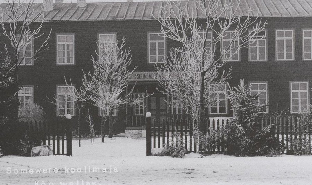 Soomevere koolimaja 1930ndatel aastatel