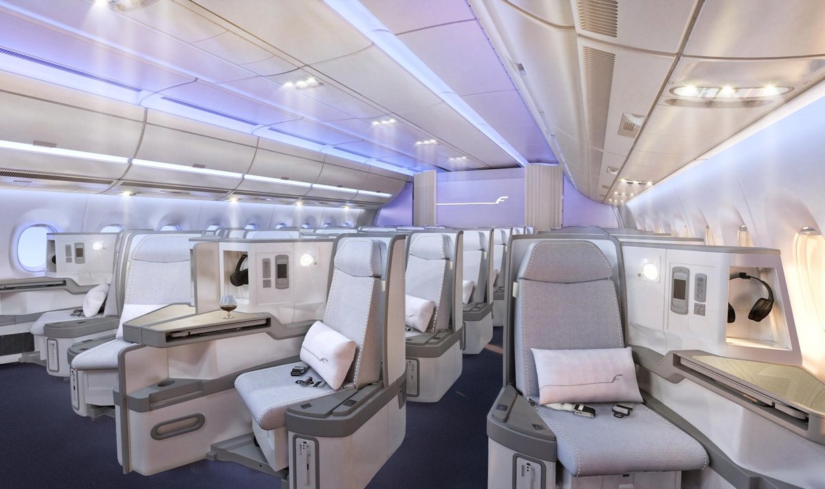 Finnairi uue põlvkonna lennuki Airbus A350 XWB äriklass 