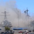 Взрыв и пожар на военном корабле США "Боном Ричард". Пострадал 21 человек