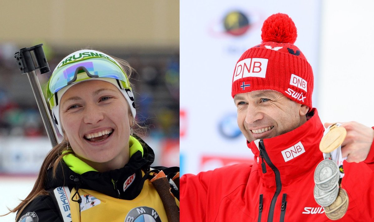 Darja Domratševa ja Ole Einar Björndalen