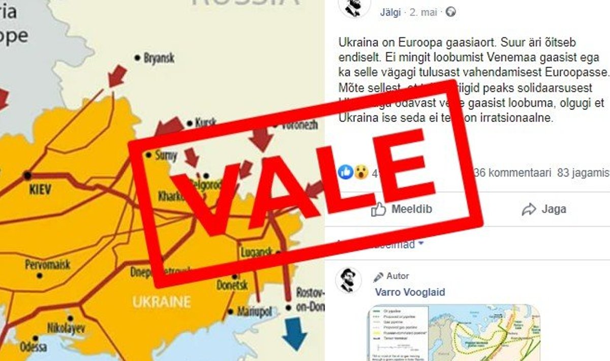 Vale on väita, et Ukraina maksab Venemaale gaasi eest edasi