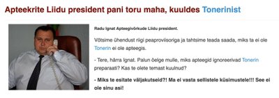 Apteekrite Liidu või Apteegivõrkude Liidu “president”? Pettus on täis kohmakaid vigu.