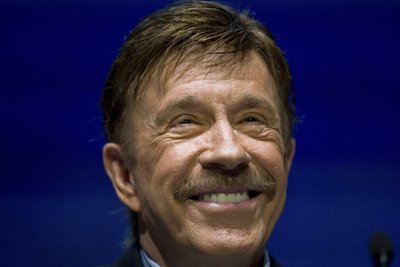 Actor Chuck Norris speaks during the National Rifle Association's 139th annual meeting in Charlotte