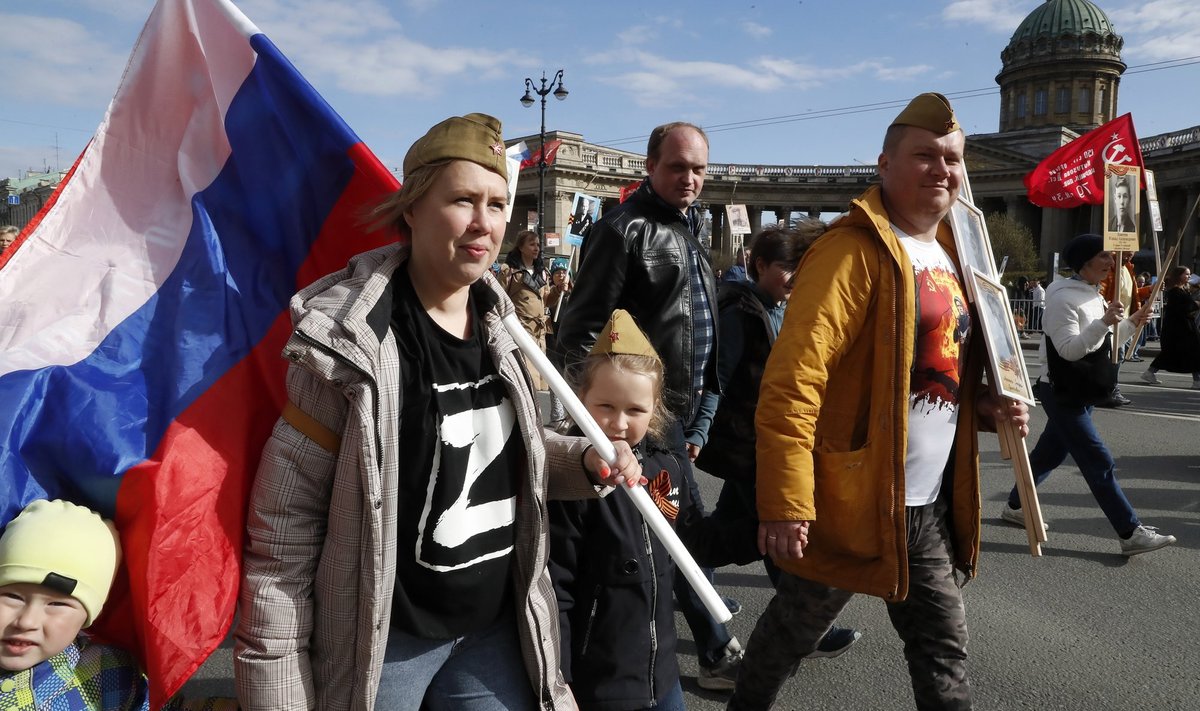 „Surematu polgu“ marss Peterburis veidi vähem kui aasta eest, 9. mail 2022.