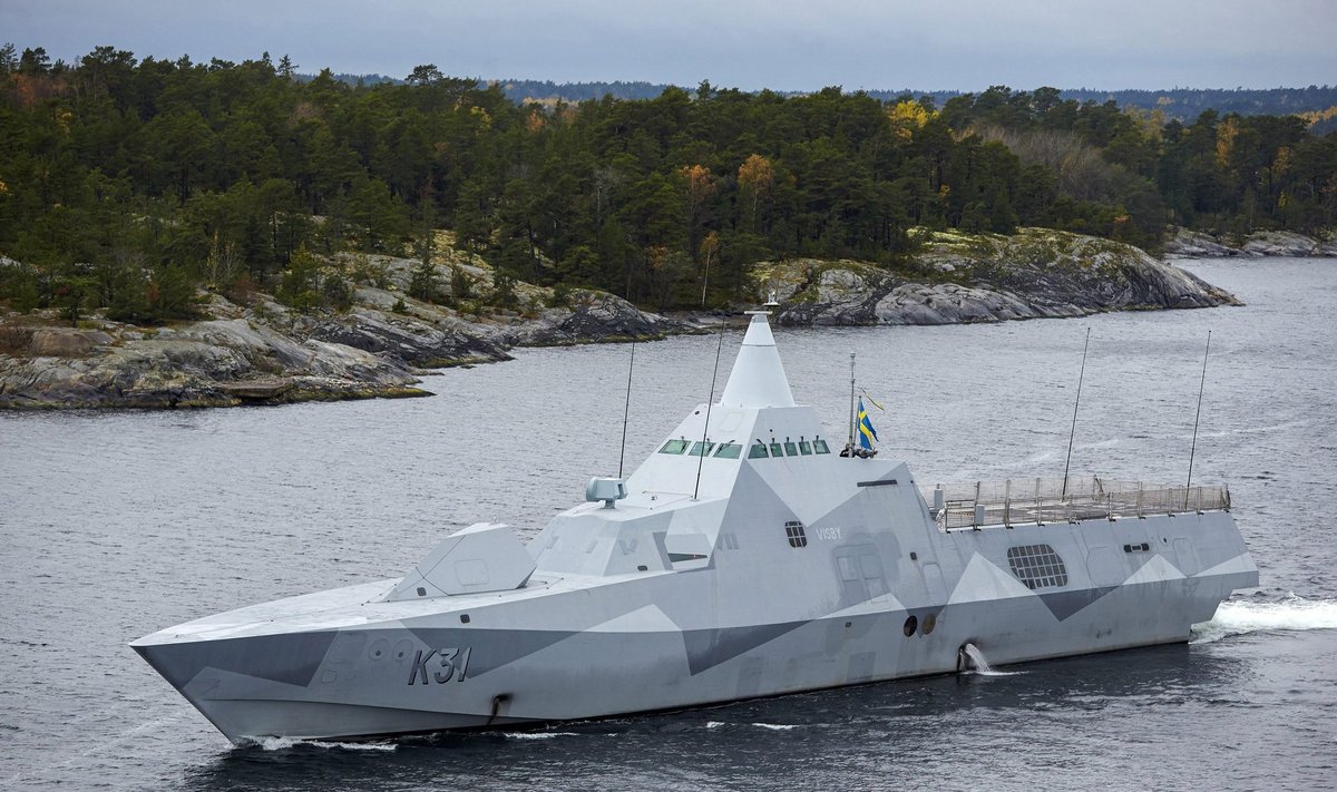 Rootsi korvett HMS Visby patrullib Stockholmi saarestikus.