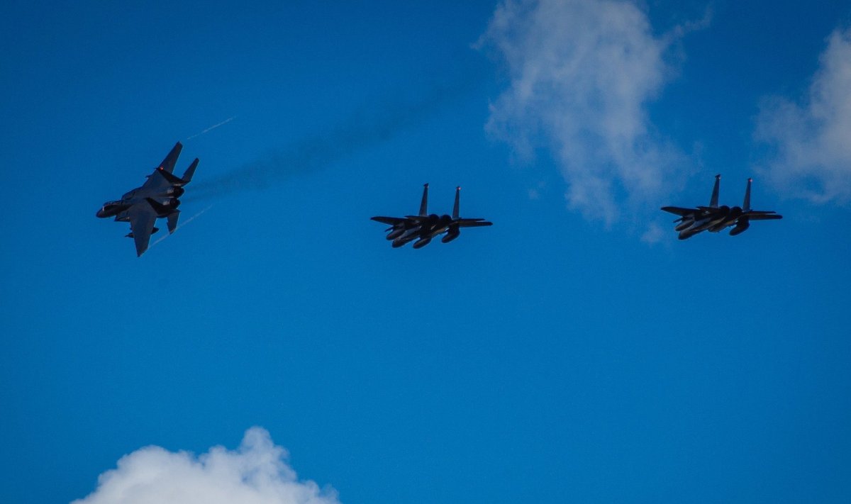 Ründelennukid F-15C Ämaris õppustel