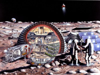 NASA kujutis kosmosejaamast Kuu peal, aastast 1989