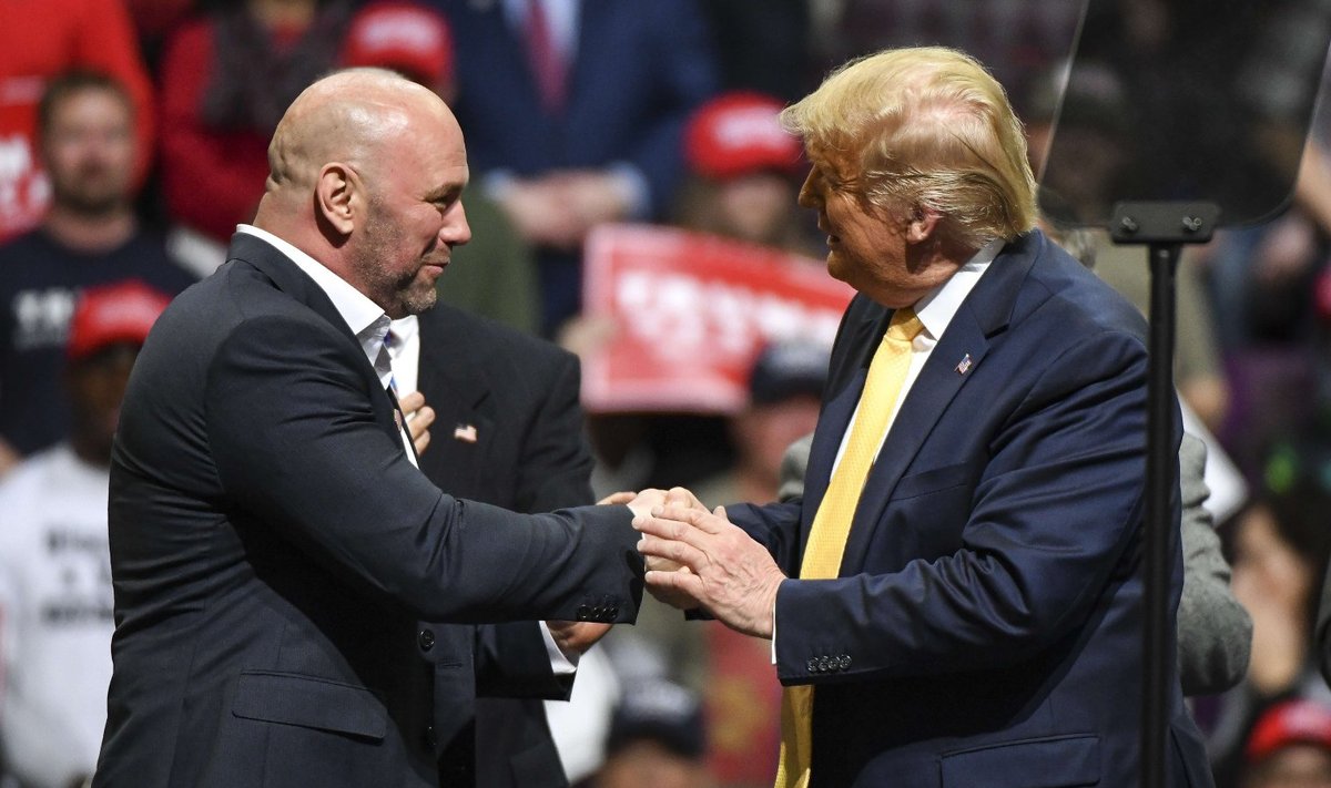 Dana White ja Donald Trump 20. aprillil Colorado Springsis Trumpi kampaaniaüritusel.