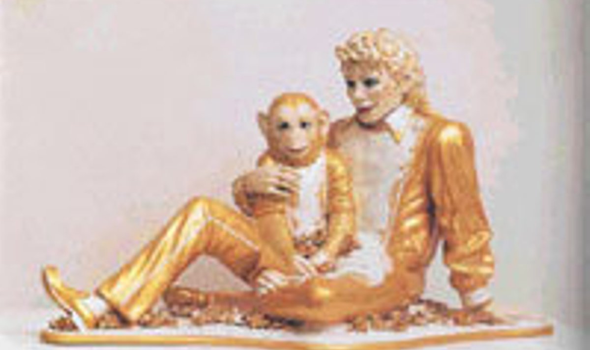 Koonsi taiesed: popikuningas Michael Jackson ja jänes Bubbles (1988).