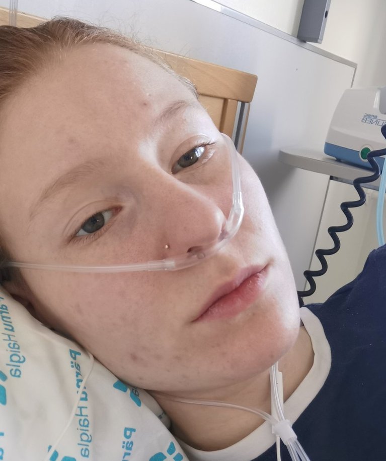 Koroonaviirus viis 22-aastase Helle Aropi raskete haigusnähtudega lõpuks haiglasse. Pilt on tehtud sel teisipäeval.