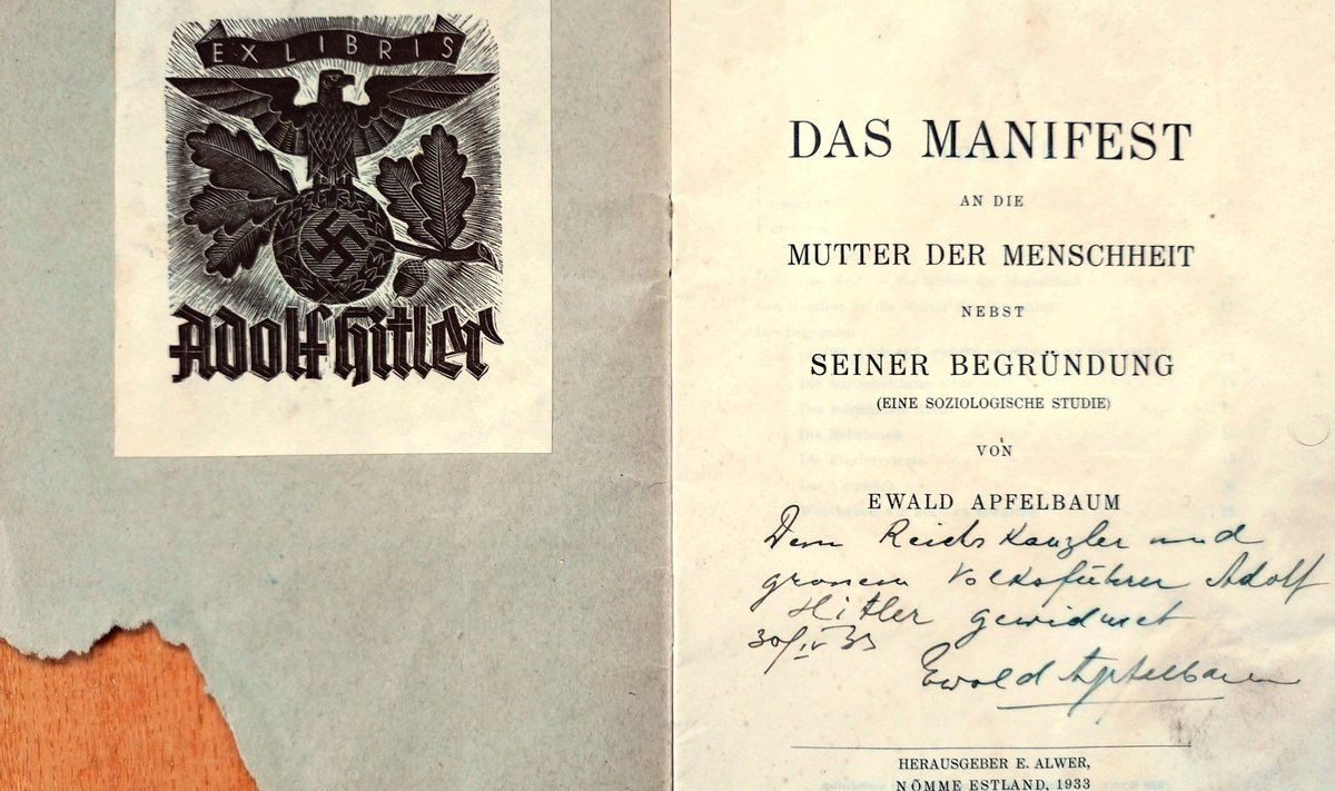SUURELE JUHILE: Hitlerile Eestist 1933. aastal kingituseks saadetud raamat läks Saksamaal haamri alla ja leidis ostja enam kui 300 euro eest.