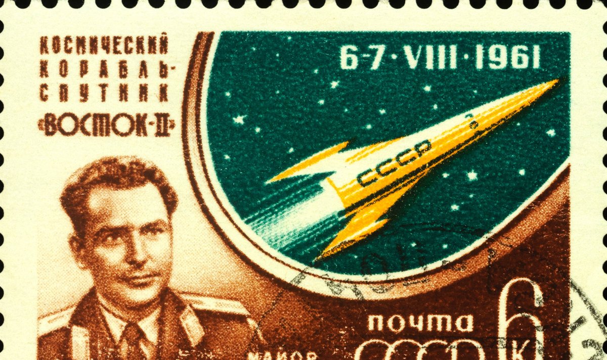 Kosmonaut German Titov ühel paljudest teda kujutavatest markidest.