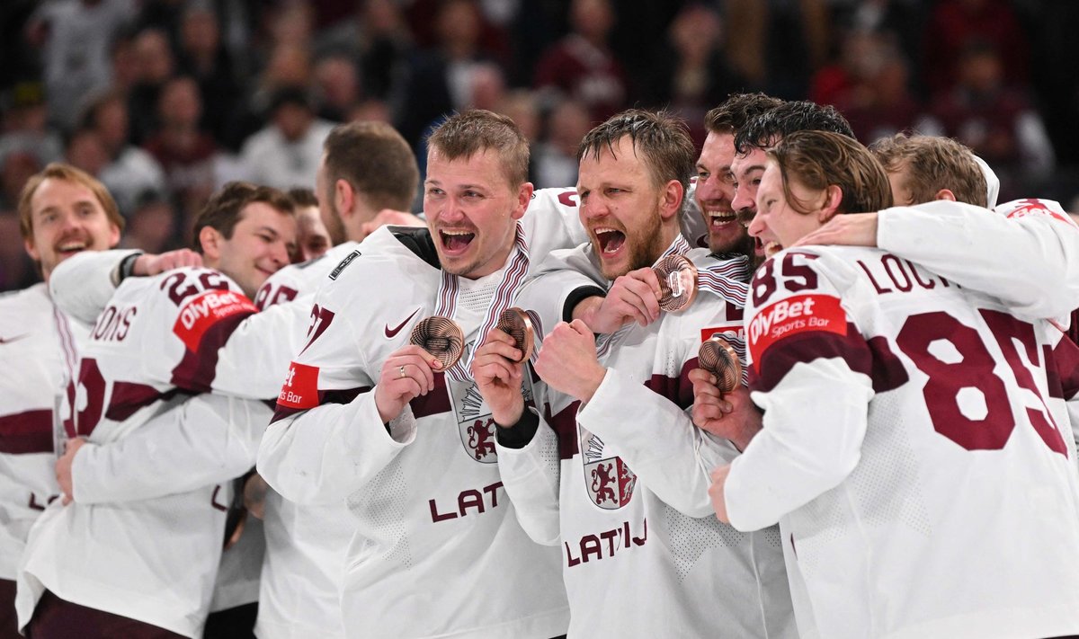 Läti hokimängijate rõõmul polnud piire.