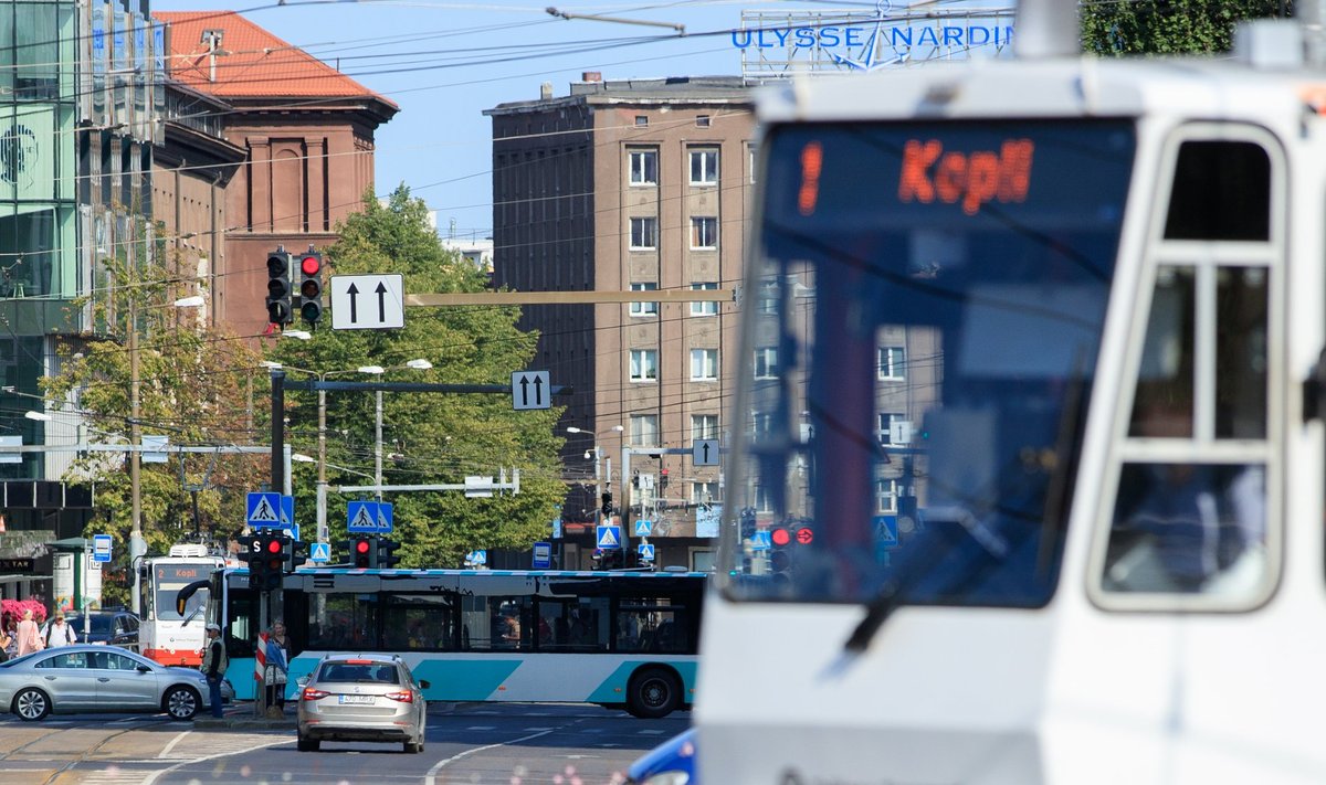 Kopli tramm Tallinna kesklinnas