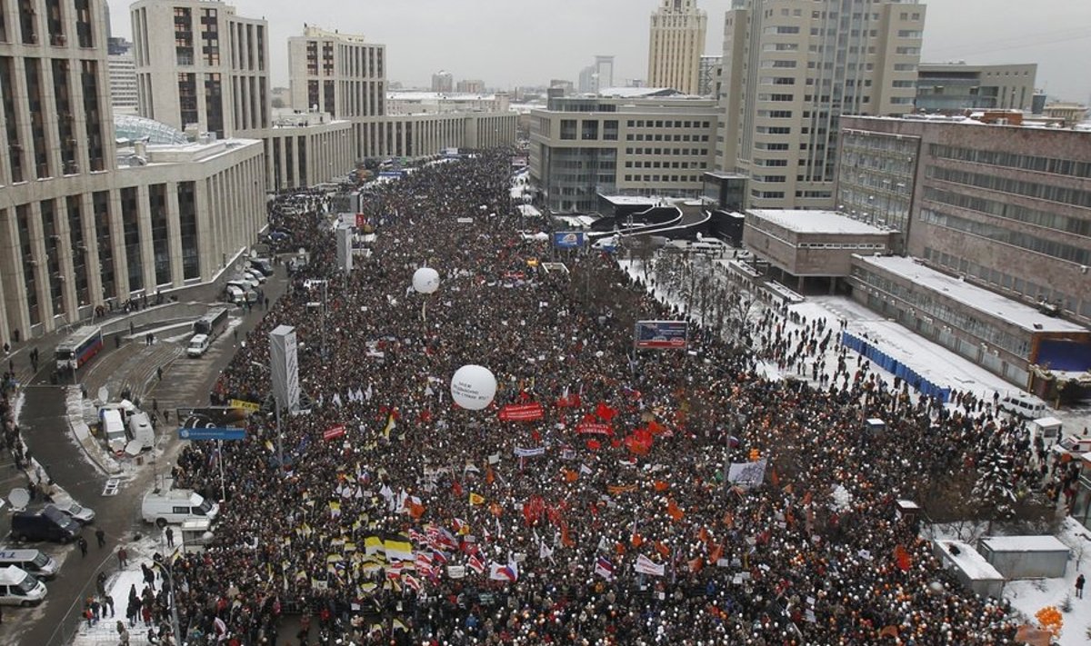Valimispettust kahtlustavate meeleavaldus Moskvas