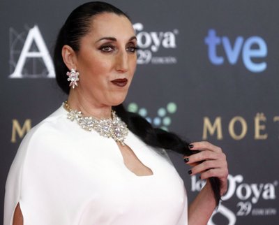 Spanish actress Rossy de Palma poses on the red carpet before the Spanish Film Academy's Goya Awards ceremony in Madrid