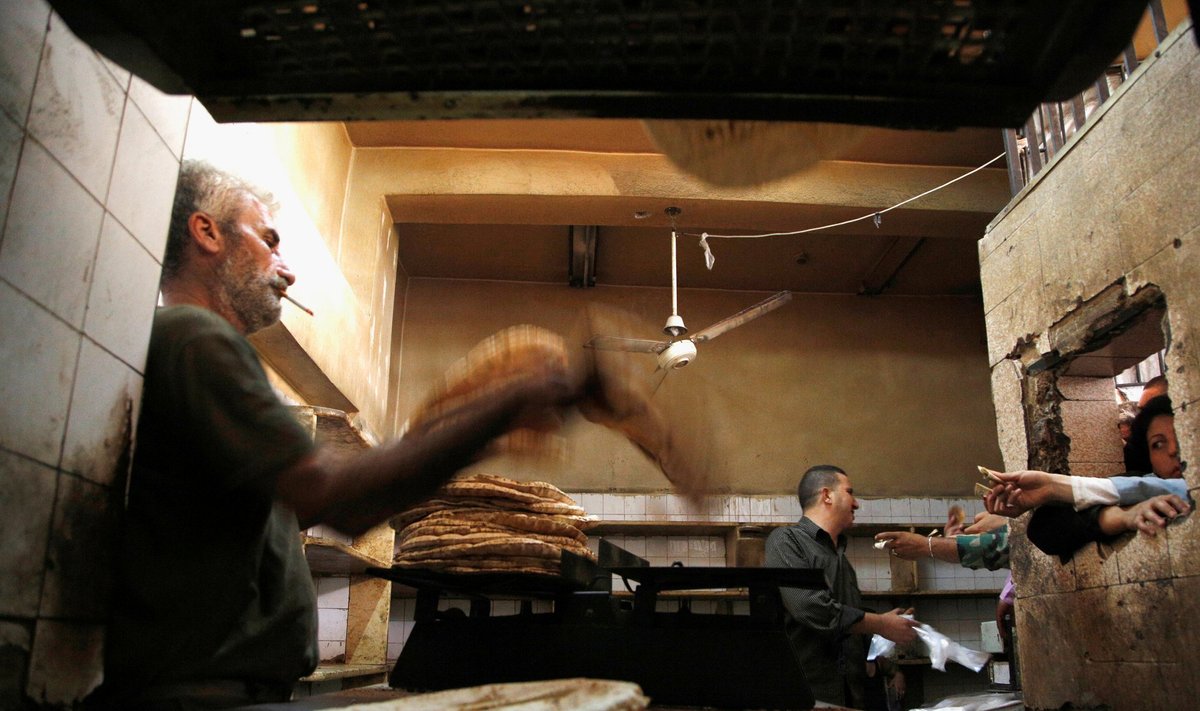 Leivateoks hädatarviliku nisuga varustab Süüriat üha suuremates kogustes Krimm, millele kehtivad lääne sanktsioonid. Fotol Süüria pealinna Damascuse riiklik pagariäri