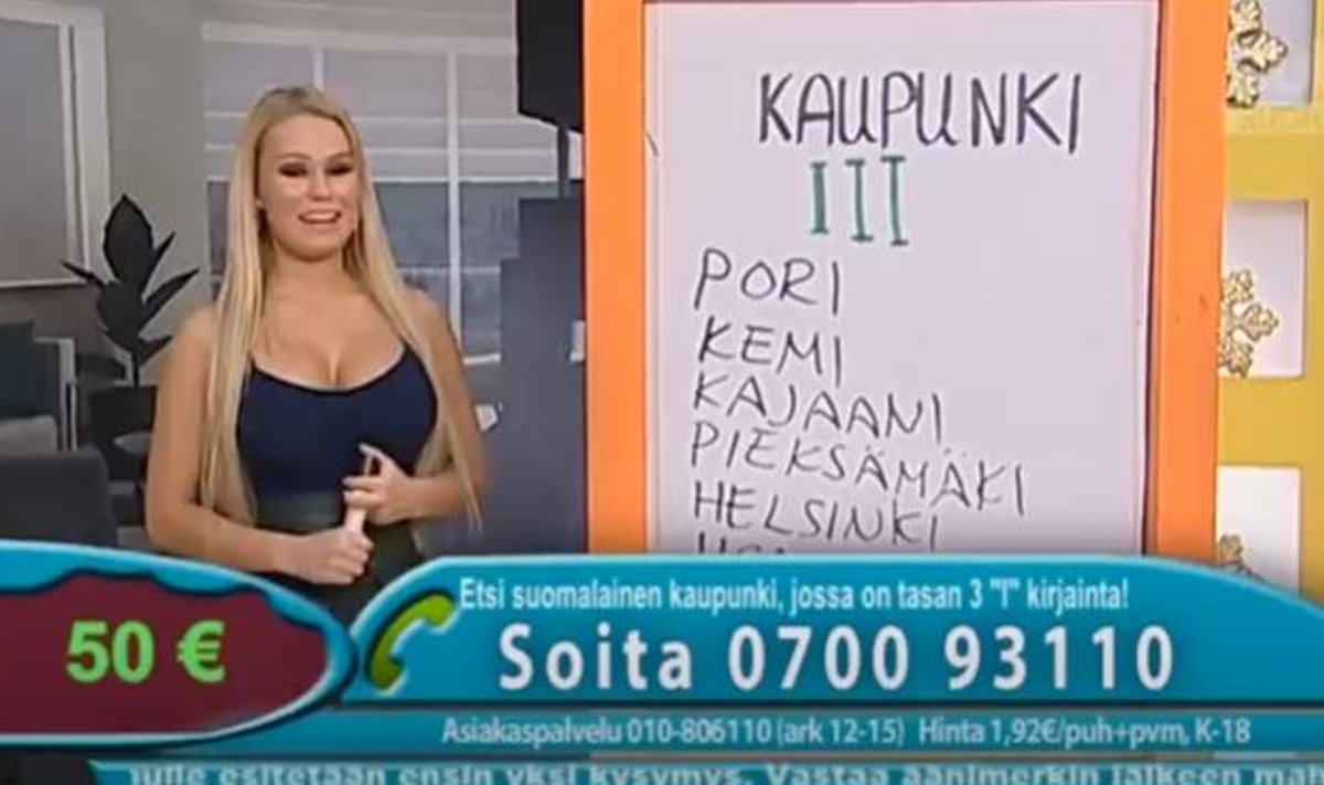 Soome saade „Voittustudio“. Antud kaader pole kõnealusest telesaatest