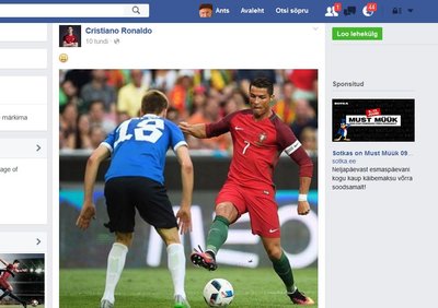 Cristiano Ronaldo postitus Facebookis