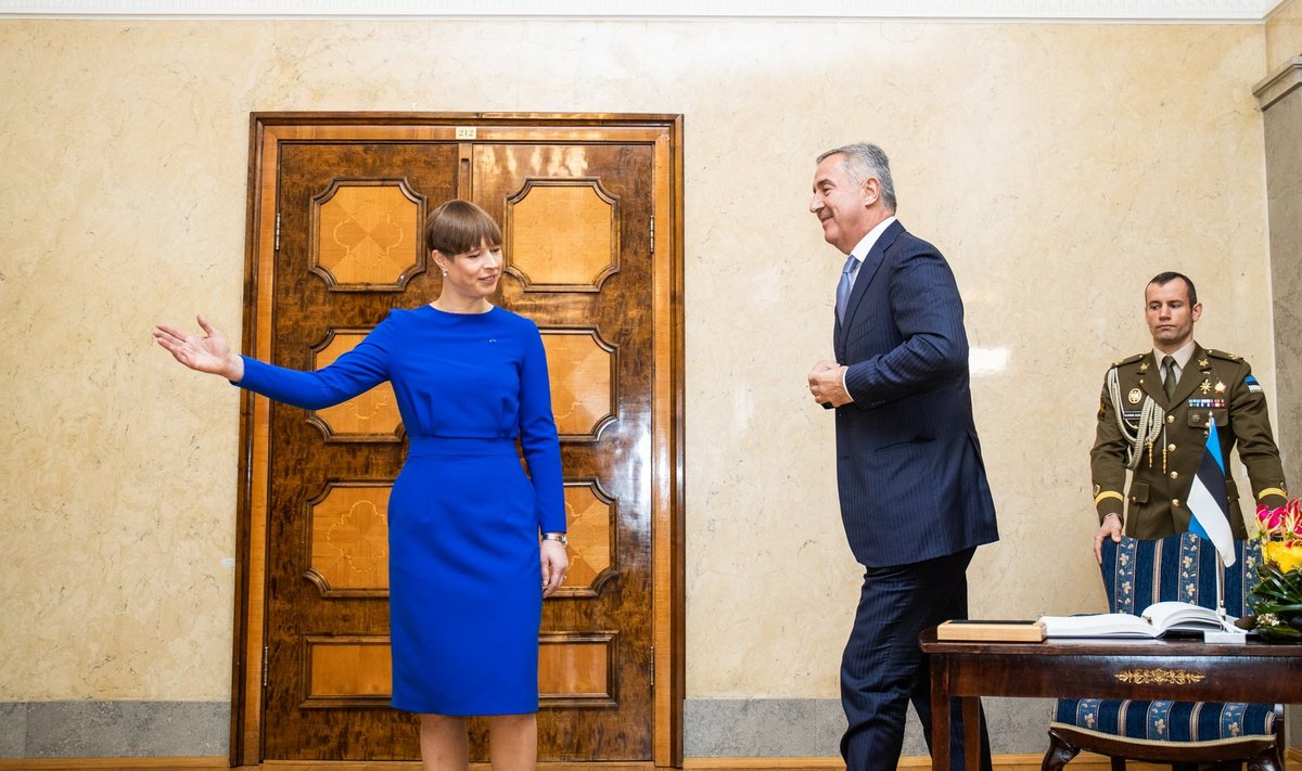 Президент Эстонии Керсти Кальюлайд со своим коллегой из Черногории Мило Джукановичем